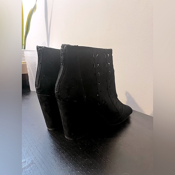 Suede Texture Zip Up Boot Bootie Heel 8.5 Brash - Picture 2 of 3